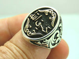 Turkish Handmade Jewelry 925 Sterling Silver Islamic Design Mens Rings