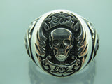 Turkish Handmade Jewelry 925 Sterling Silver Skull Desing Men's Ring Sz 11