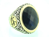 Turkish Handmade Jewelry 925 Sterling Silver Sapphire Stone Mens Rings