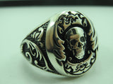 Turkish Handmade Jewelry 925 Sterling Silver Skull Desing Men's Ring Sz 11