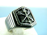 Turkish Handmade Jewelry 925 Sterling Silver Three Arrows Design Mens Rings