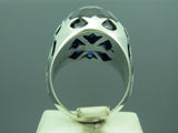 Turkish Handmade Jewelry 925 Sterling Silver Sapphire Stone Mens Rings