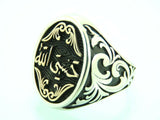 Turkish Handmade Jewelry 925 Sterling Silver Islamic Design Mens Rings