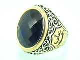 Turkish Handmade Jewelry 925 Sterling Silver Sapphire Stone Mens Rings