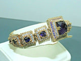 Turkish Handmade Jewelry 925 Sterling Silver Amethyst Stone Womens Bracelet