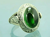 Turkish Handmade Jewelry 925 Sterling Silver Emerald Stone Mens Rings