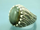 Turkish Handmade Jewelry 925 Sterling Silver Labradorite Stone Men's Rings