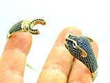 Turkish Handmade Jewelry 925 Sterling Silver Sapphire Stone Womens Bangle