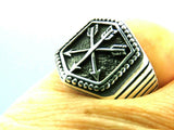 Turkish Handmade Jewelry 925 Sterling Silver Three Arrows Design Mens Rings