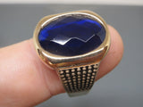 Turkish Handmade Jewelry 925 Sterling Silver Sapphire Stone Mens Rings