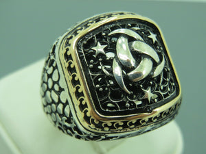 Turkish Handmade Jewelry 925 Sterling Silver Comet Desing Mens Rings