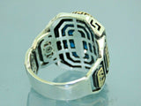 Turkish Handmade Jewelry 925 Sterling Silver Turquoise Stone Mens Rings