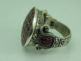 Turkish Handmade Jewelry 925 Sterling Silver Ruby Stone Mens Rings