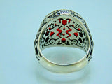 Turkish Handmade Jewelry 925 Sterling Silver Ruby Stone Mens Rings