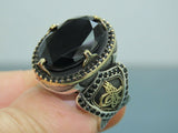 Turkish Handmade Jewelry 925 Sterling Silver Onyx Stone Mens Rings