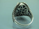 Turkish Handmade Jewelry 925 Sterling Silver Turquoise Stone Mens Rings