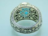 Turkish Handmade Jewelry 925 Sterling Silver Aquamarine Stone Mens Rings