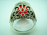 Turkish Handmade Jewelry 925 Sterling Silver Ruby Stone Mens Rings