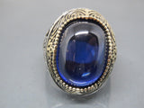 Turkish Handmade Jewelry 925 Sterling Silver Sapphire Stone Mens Rings