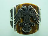 Turkish Handmade Jewelry 925 Sterling Silver Tiger's Eye Stone Mens Rings