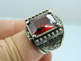 Turkish Handmade Jewelry 925 Sterling Silver Ruby Stone Mens Rings