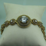 Turkish Handmade Jewelry 925 Sterling Silver Zircon Stone Womens Bracelet
