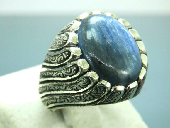 Turkish Handmade Jewelry 925 Sterling Silver Labradorite Stone Men's Rings