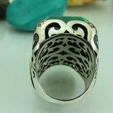 Turkish Handmade Jewelry 925 Sterling Silver Malachite Stone Men's Rings