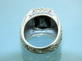 Turkish Handmade Jewelry 925 Sterling Silver Onyx Stone Mens Rings