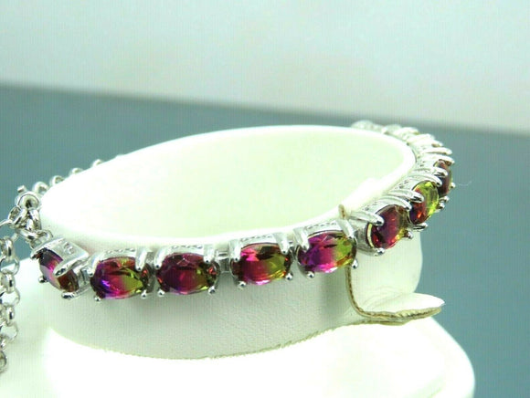 Turkish Handmade Jewelry 925 Sterling Silver Tourmaline Stone Womens Bracelet