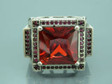 Turkish Handmade Jewelry 925 Sterling Silver Garnet Stone Mens Rings