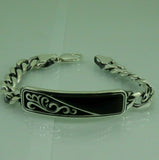 Turkish Handmade Jewelry 925 Sterling Silver Onyx Stone Mens Bracelets