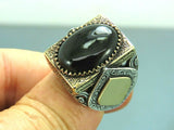 Turkish Handmade Jewelry 925 Sterling Silver Onyx Stone Mens Rings