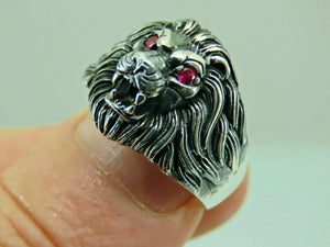 Turkish Handmade Jewelry 925 Sterling Silver Ruby Stone Mens Rings