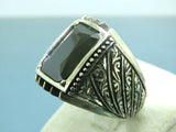 Turkish Handmade Jewelry 925 Sterling Silver Onyx Stone Mens Rings