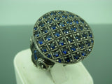 Turkish Handmade Jewelry 925 Sterling Silver Sapphire Stone Mens Rings