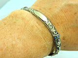 Turkish Handmade Jewelry 925 Sterling Silver Aquamarine Stone Mens Bangle