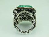 Turkish Handmade Jewelry 925 Sterling Silver Malachite Stone Men's Rings