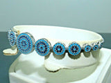 Turkish Handmade Jewelry 925 Sterling Silver Turquoise Stone Womens Bracelet