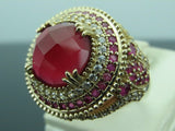 Turkish Handmade Jewelry 925 Sterling Silver Ruby Stone Ladies Rings