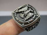 Turkish Handmade Jewelry 925 Sterling Silver Eagle Design Mens Rings