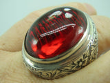 Turkish Handmade Jewelry 925 Sterling Silver Ruby Stone Mens Rings