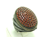 Turkish Handmade Jewelry 925 Sterling Silver Ruby Stone Men's Ring