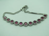 Turkish Handmade Jewelry 925 Sterling Silver Ruby Stone Womens Bracelet