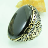 Turkish Handmade Jewelry 925 Sterling Silver Onyx Stone Mens Rings