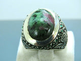 Turkish Handmade Jewelry 925 Sterling Silver Bloodstone Mens Rings