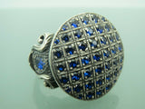 Turkish Handmade Jewelry 925 Sterling Silver Sapphire Stone Mens Rings