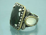 Turkish Handmade Jewelry 925 Sterling Silver Emerald Stone Mens Rings