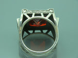 Turkish Handmade Jewelry 925 Sterling Silver Garnet Stone Mens Rings