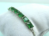 Turkish Handmade Jewelry 925 Sterling Silver Emerald Stone Womens Bracelet
